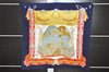 Authentic HERMES Pleats Scarf "L'ATLANTIDE" Silk Navy Blue Box 3683K