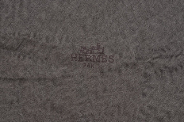 Authentic HERMES Losange GM Scarf "Uni" Logo Design Cashmere Pink Gray Box 3684K