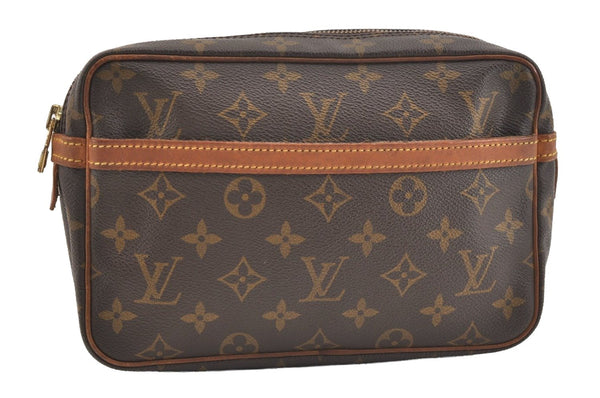 Authentic Louis Vuitton Monogram Compiegne 23 Clutch Hand Bag M51847 LV 3685J