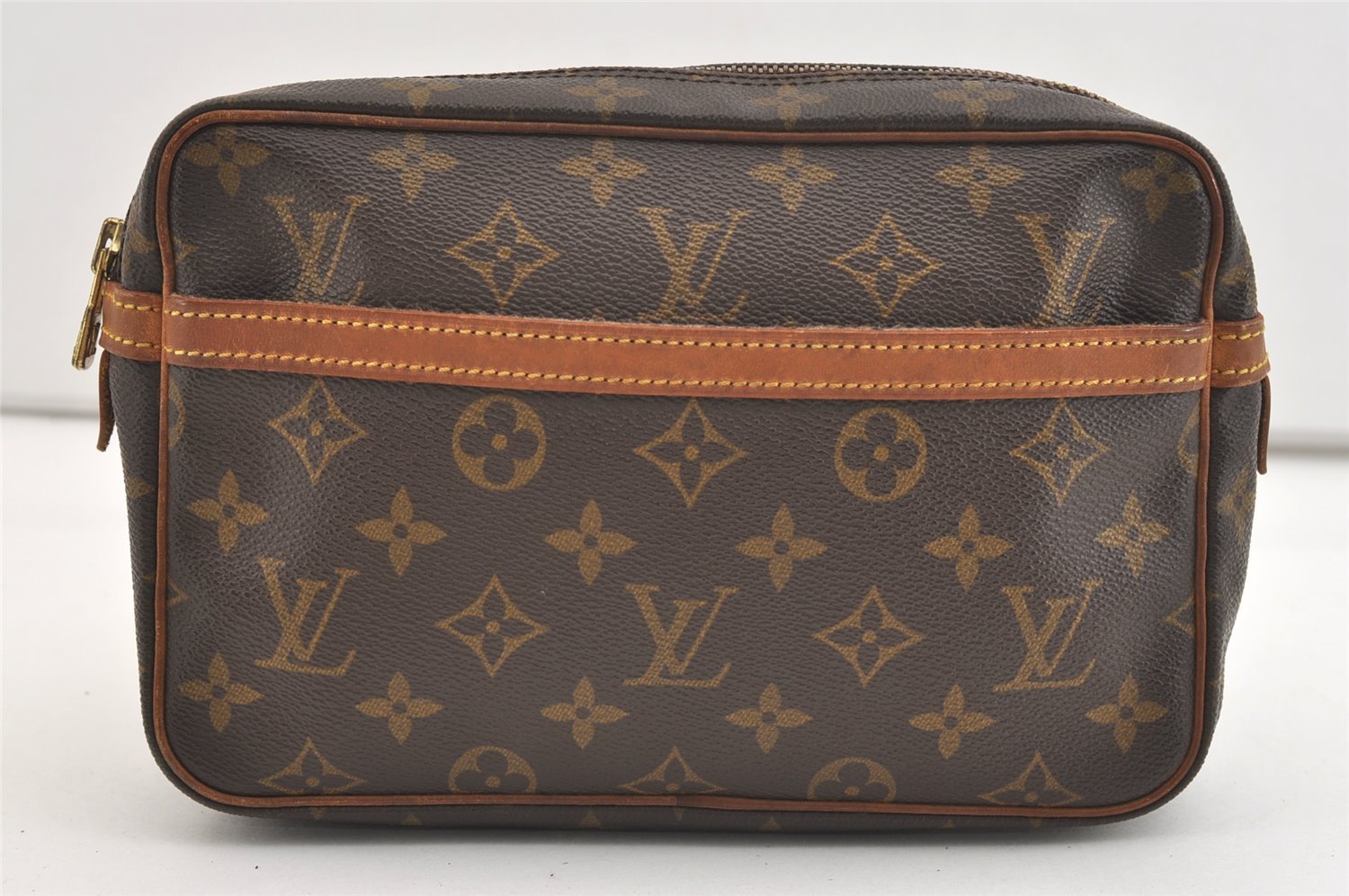 Authentic Louis Vuitton Monogram Compiegne 23 Clutch Hand Bag M51847 LV 3685J