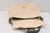 Authentic FENDI Zucca Mamma Baguette Shoulder Bag Canvas Leather Beige 3685K