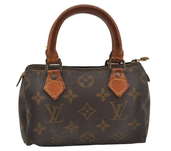 Authentic Louis Vuitton Monogram Mini Speedy Hand Bag Purse M41534 LV 3687J