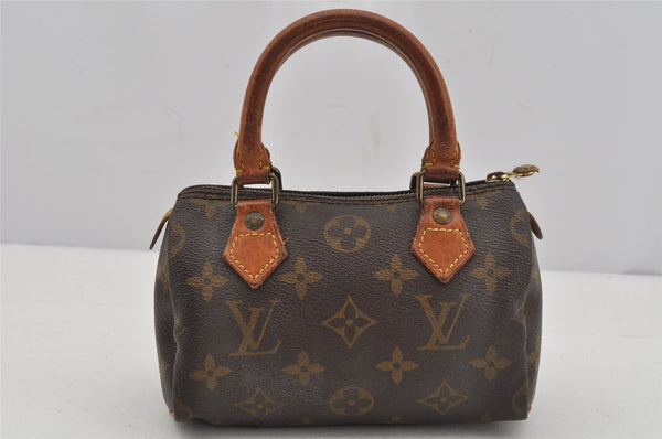 Authentic Louis Vuitton Monogram Mini Speedy Hand Bag Purse M41534 LV 3687J