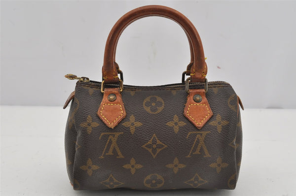 Authentic Louis Vuitton Monogram Mini Speedy Hand Bag Purse M41534 LV 3687J