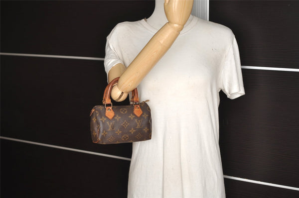 Authentic Louis Vuitton Monogram Mini Speedy Hand Bag Purse M41534 LV 3687J