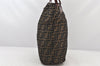 Authentic FENDI Zucca Vintage Folding Tote Hand Bag Nylon Leather Brown 3689K