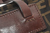 Authentic FENDI Zucca Vintage Folding Tote Hand Bag Nylon Leather Brown 3689K