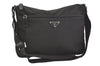 Authentic PRADA Nylon Tessuto Leather Shoulder Cross Body Bag Purse Black 3690J