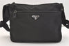 Authentic PRADA Nylon Tessuto Leather Shoulder Cross Body Bag Purse Black 3690J