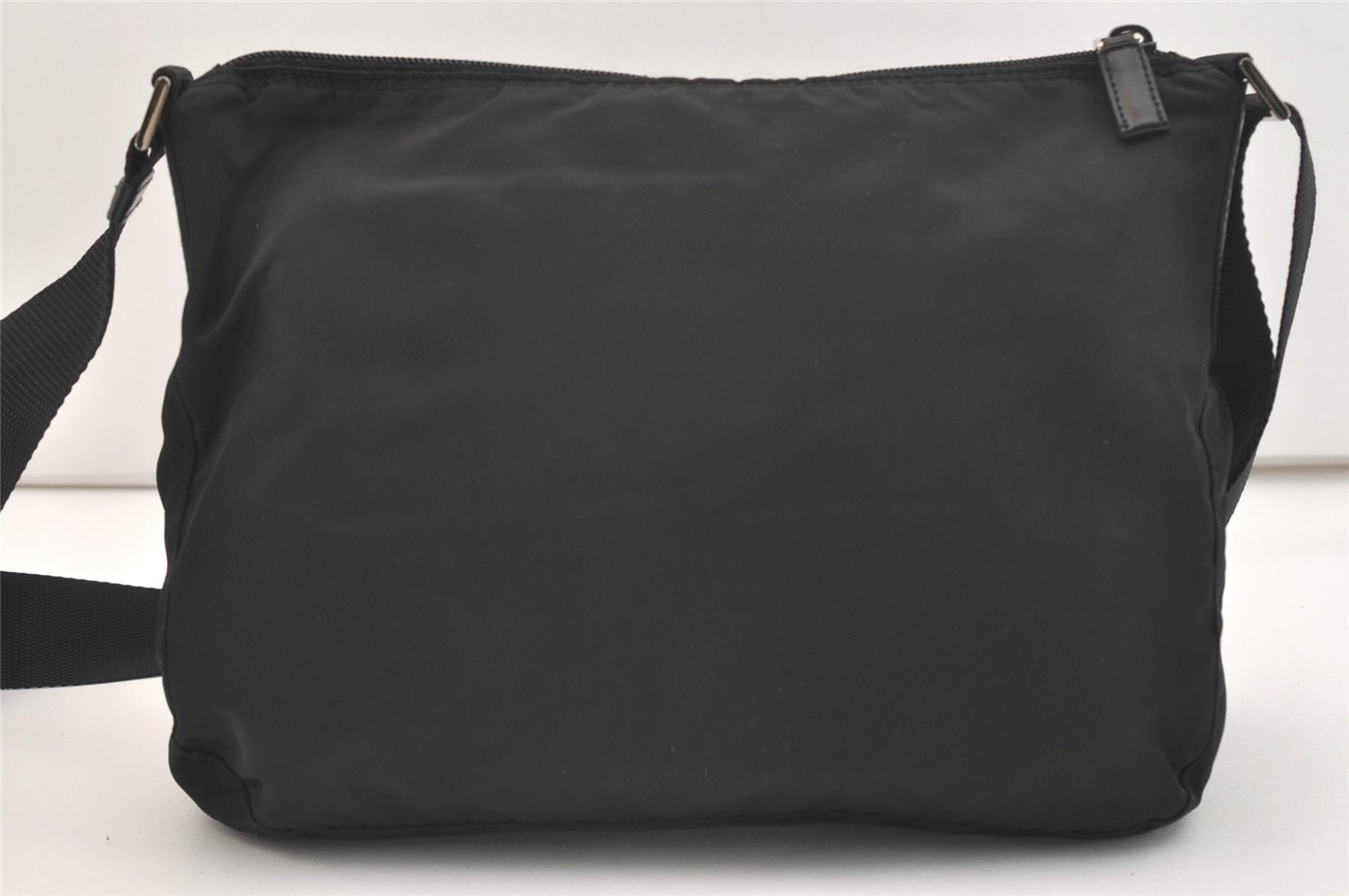Authentic PRADA Nylon Tessuto Leather Shoulder Cross Body Bag Purse Black 3690J