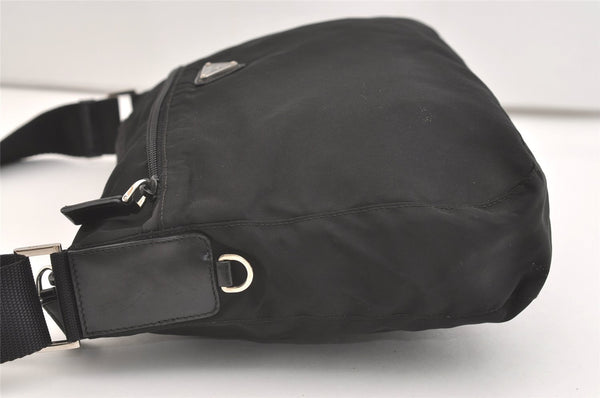 Authentic PRADA Nylon Tessuto Leather Shoulder Cross Body Bag Purse Black 3690J