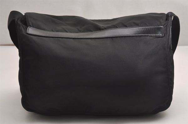 Authentic PRADA Nylon Tessuto Leather Shoulder Cross Body Bag Black 3691J
