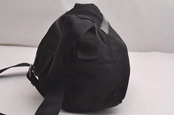 Authentic PRADA Nylon Tessuto Leather Shoulder Cross Body Bag Black 3691J