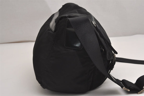 Authentic PRADA Nylon Tessuto Leather Shoulder Cross Body Bag Black 3691J