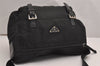 Authentic PRADA Nylon Tessuto Leather Shoulder Cross Body Bag Black 3691J