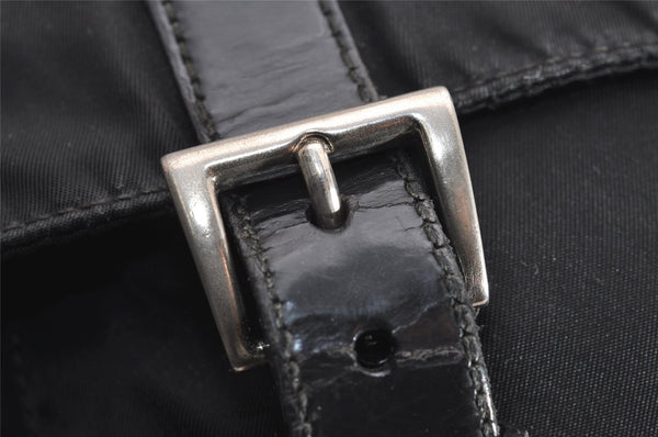 Authentic PRADA Nylon Tessuto Leather Shoulder Cross Body Bag Black 3691J