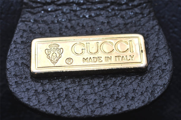 Authentic GUCCI Sherry Line Shoulder Cross Bag GG PVC Leather Navy Blue 3694I