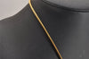 Authentic HERMES Sellier Medallion Gold Tone Pendant Necklace 3694J