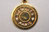 Authentic HERMES Sellier Medallion Gold Tone Pendant Necklace 3694J