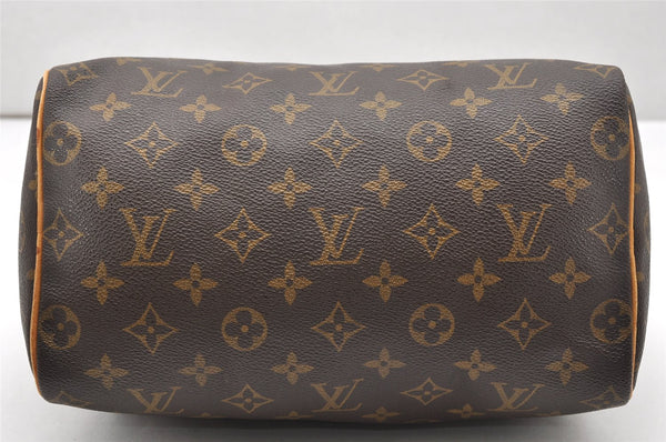 Authentic Louis Vuitton Monogram Speedy 25 Boston Hand Bag M41528 LV 3695K