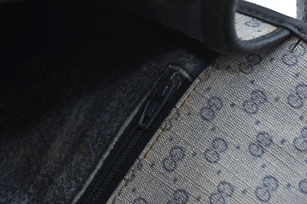 Authentic GUCCI Micro GG PVC Leather Shoulder Cross Body Bag Navy Blue 3696I