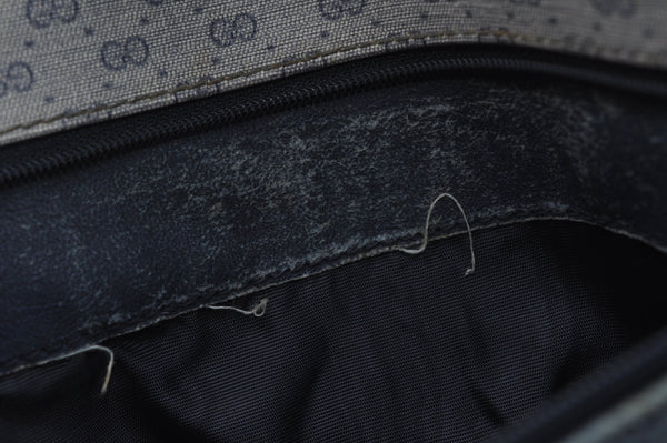 Authentic GUCCI Micro GG PVC Leather Shoulder Cross Body Bag Navy Blue 3696I