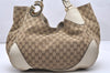 Authentic GUCCI Charlotte Shoulder Tote Bag GG Canvas Leather 203504 Brown 3697K