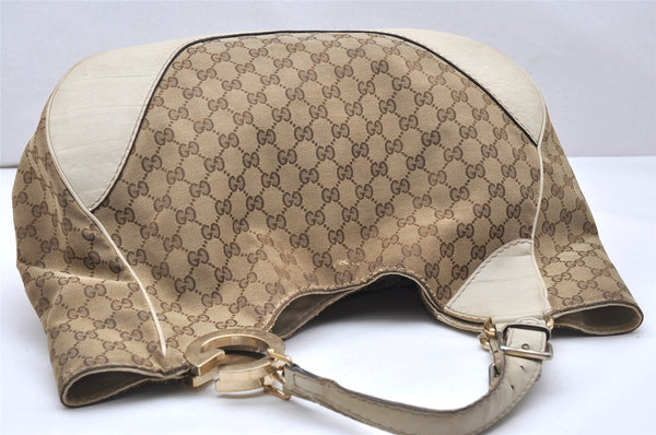 Authentic GUCCI Charlotte Shoulder Tote Bag GG Canvas Leather 203504 Brown 3697K