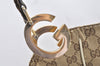 Authentic GUCCI Charlotte Shoulder Tote Bag GG Canvas Leather 203504 Brown 3697K