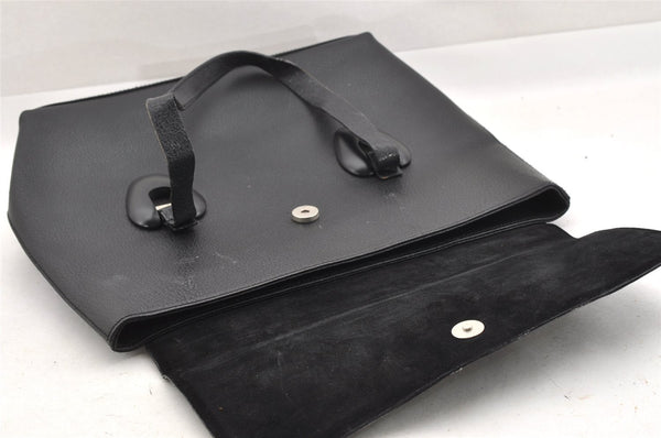 Authentic GUCCI Vintage Shoulder Tote Bag Purse Leather Black 3698I