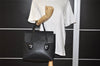 Authentic GUCCI Vintage Shoulder Tote Bag Purse Leather Black 3698I