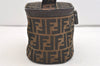 Authentic FENDI Zucca Vanity Bag Pouch Purse Canvas Leather Brown Junk 3698J