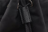 Auth PRADA Nylon Tessuto Saffiano Leather Drawstring Pouch Purse Black 3698K