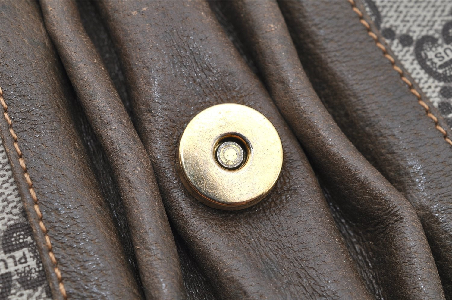 Authentic GUCCI GG Plus Shoulder Cross Body Bag PVC Leather Brown Junk 3699I