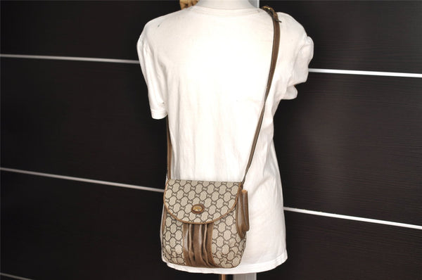 Authentic GUCCI GG Plus Shoulder Cross Body Bag PVC Leather Brown Junk 3699I