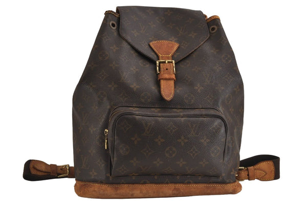 Authentic Louis Vuitton Monogram Montsouris GM Backpack M51135 LV 3702J