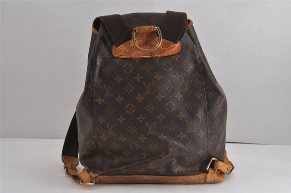 Authentic Louis Vuitton Monogram Montsouris GM Backpack M51135 LV 3702J