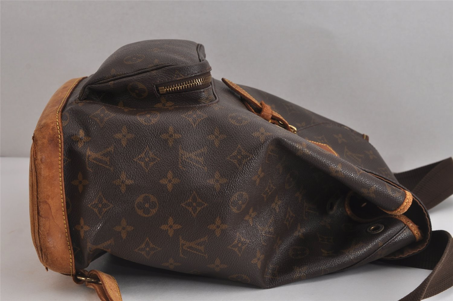 Authentic Louis Vuitton Monogram Montsouris GM Backpack M51135 LV 3702J