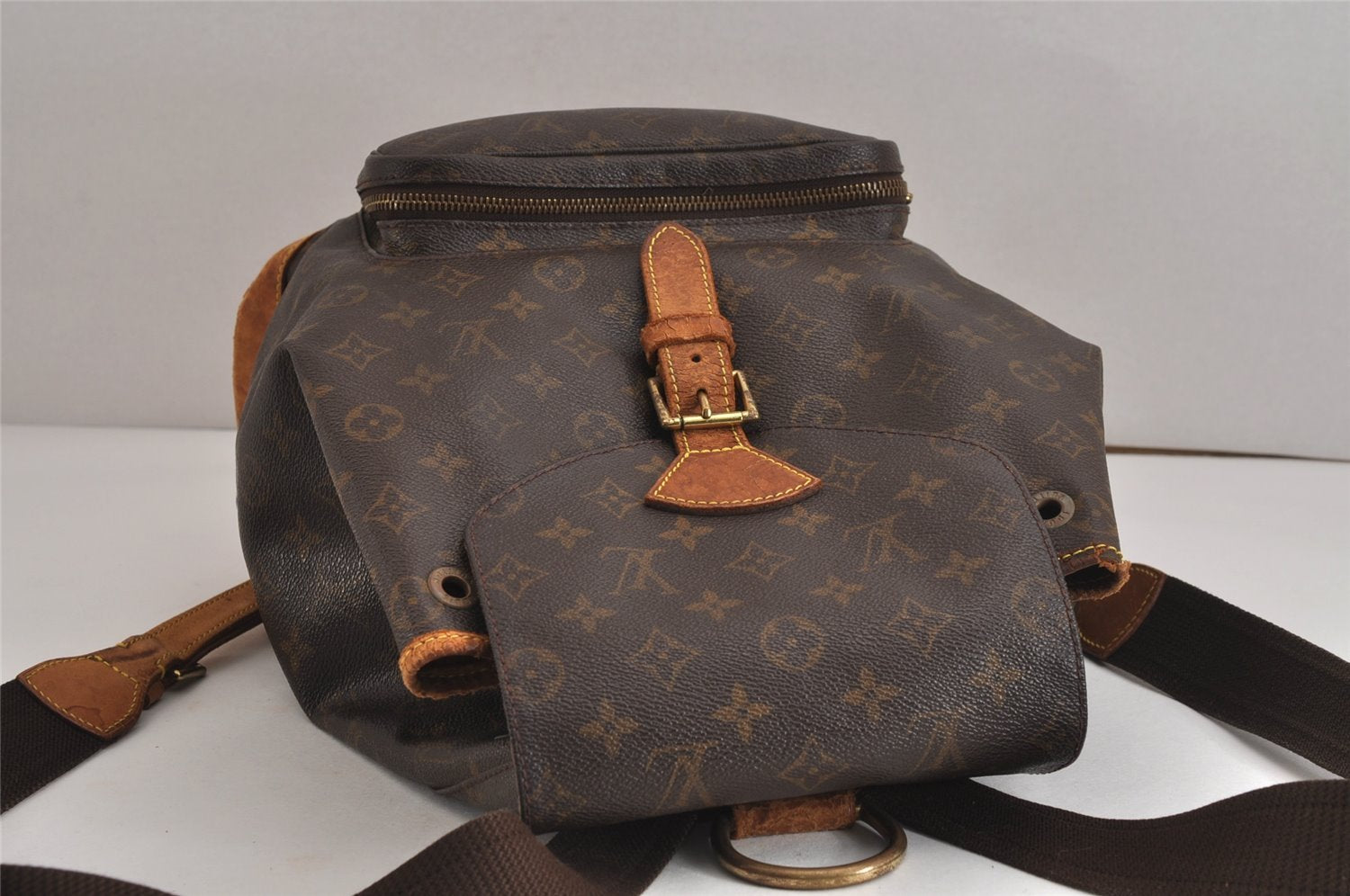 Authentic Louis Vuitton Monogram Montsouris GM Backpack M51135 LV 3702J