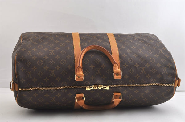 Authentic Louis Vuitton Monogram Keepall Bandouliere 55 M41414 Boston Bag 3702K