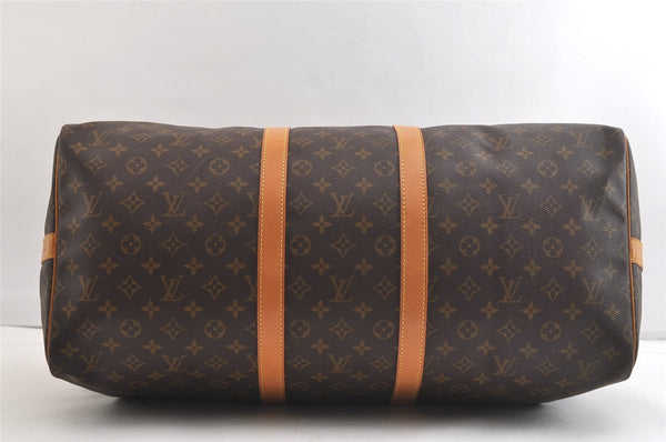 Authentic Louis Vuitton Monogram Keepall Bandouliere 55 M41414 Boston Bag 3702K