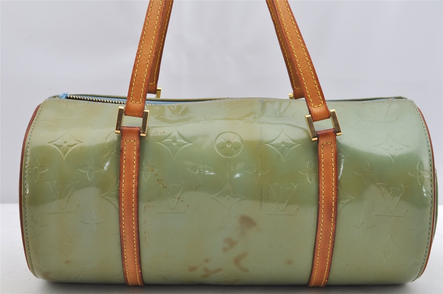 Authentic Louis Vuitton Vernis Bedford Hand Bag Light Green M91007 LV Junk 3704I