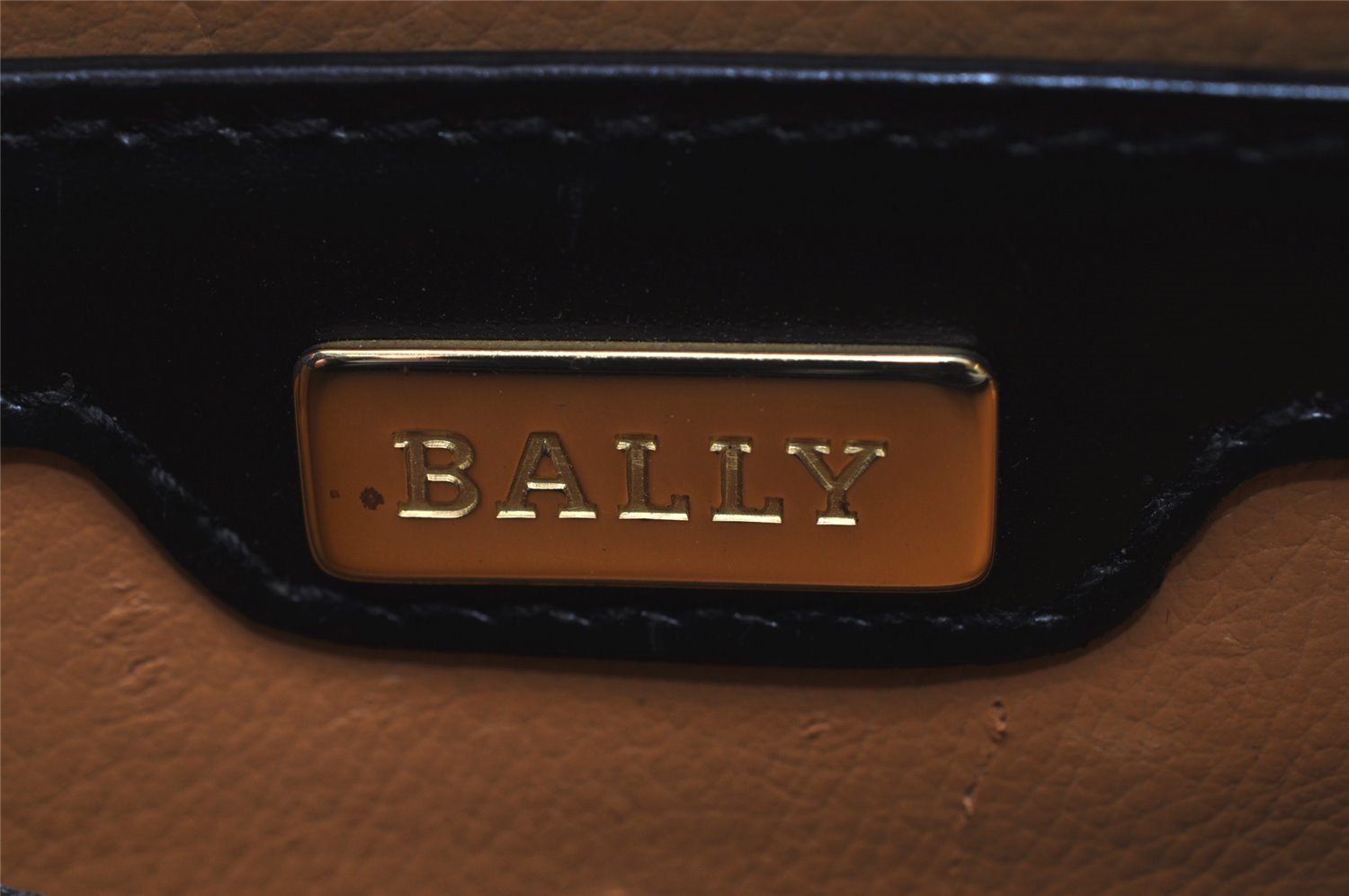 Authentic BALLY Vintage Leather Clutch Hand Bag Purse Black 3708I