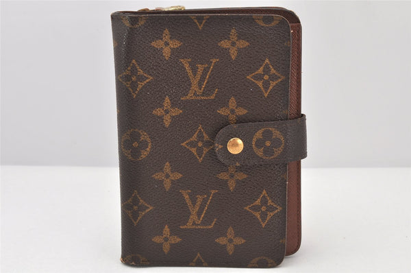 Auth Louis Vuitton Monogram Porte Papier Zip Bifold Wallet M61207 LV Junk 3708K