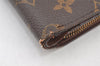 Auth Louis Vuitton Monogram Porte Papier Zip Bifold Wallet M61207 LV Junk 3708K