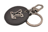 Auth Louis Vuitton Taiga Porte Cles Circle Eyelet Key Ring Black M64171 LV 3710J