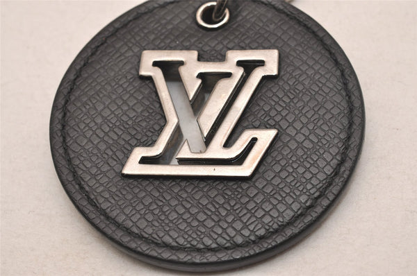 Auth Louis Vuitton Taiga Porte Cles Circle Eyelet Key Ring Black M64171 LV 3710J
