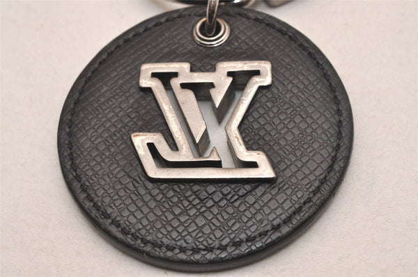 Auth Louis Vuitton Taiga Porte Cles Circle Eyelet Key Ring Black M64171 LV 3710J