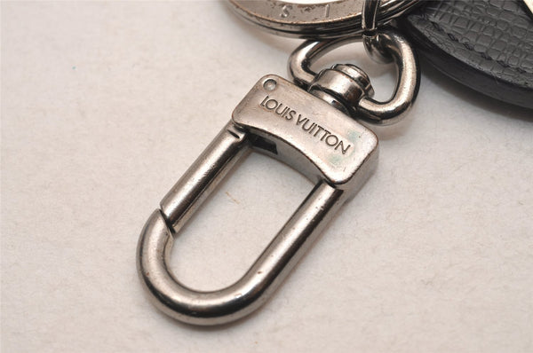 Auth Louis Vuitton Taiga Porte Cles Circle Eyelet Key Ring Black M64171 LV 3710J
