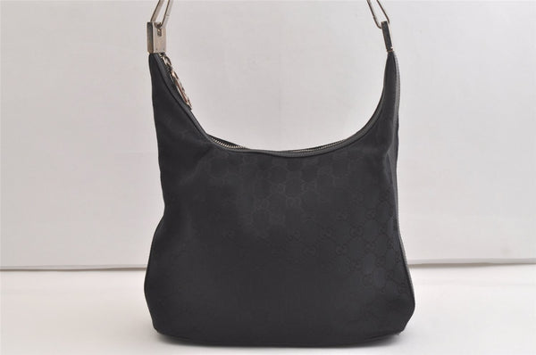 Authentic GUCCI Shoulder Hand Bag GG Canvas Leather 0013814 Black Junk 3710K